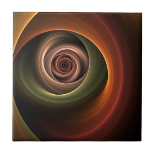 3D-spiraal abstracte warme kleuren moderne fractal Tegeltje