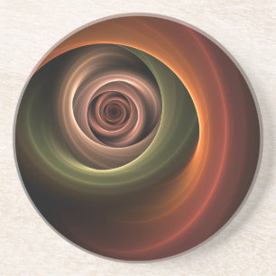 3D-spiraal Abstracte warme kleuren moderne fractal Zandsteen Onderzetter