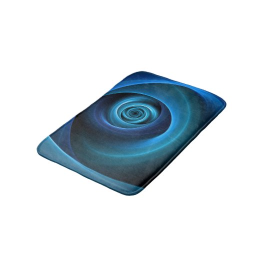 3D Spiraal Blauwe Kleuren Moderne Abstracte Fracta Badmat (Gekanteld)