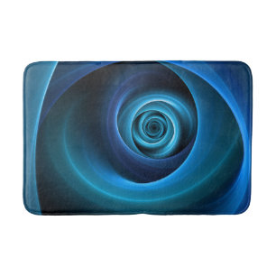 3D Spiraal Blauwe Kleuren Moderne Abstracte Fracta Badmat