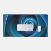 3D Spiraal Blauwe Kleuren Moderne Abstracte Fracta Bureaumat (Keyboard & Muis)