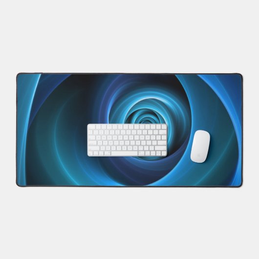 3D Spiraal Blauwe Kleuren Moderne Abstracte Fracta Bureaumat (Keyboard & Muis)