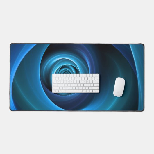 3D Spiraal Blauwe Kleuren Moderne Abstracte Fracta Bureaumat (Keyboard & Muis)