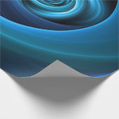 3D Spiraal Blauwe Kleuren Moderne Abstracte Fracta Cadeaupapier (Hoek)