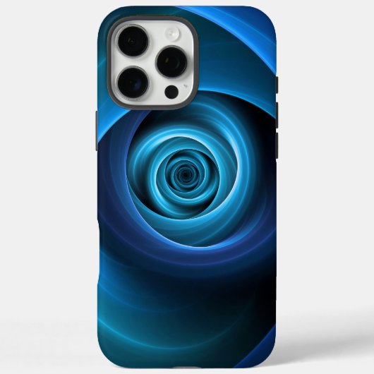 3D Spiraal Blauwe Kleuren Moderne Abstracte Fracta Case-Mate iPhone Case (Achterkant)