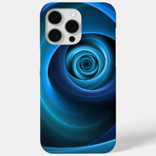 3D Spiraal Blauwe Kleuren Moderne Abstracte Fracta iPhone 15 Pro Max Hoesje