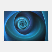 3D Spiraal Blauwe Kleuren Moderne Abstracte Fracta Deurmat (Voorkant)