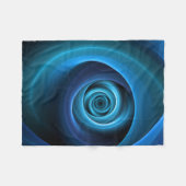 3D Spiraal Blauwe Kleuren Moderne Abstracte Fracta Fleece Deken (Voorkant (Horizontaal))