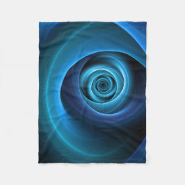 3D Spiraal Blauwe Kleuren Moderne Abstracte Fracta Fleece Deken