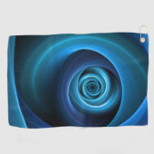 3D Spiraal Blauwe Kleuren Moderne Abstracte Fracta Golfhanddoek (Horizontaal)