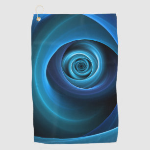 3D Spiraal Blauwe Kleuren Moderne Abstracte Fracta Golfhanddoek