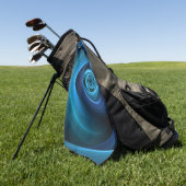 3D Spiraal Blauwe Kleuren Moderne Abstracte Fracta Golfhanddoek (Groen)