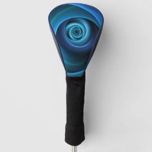 3D-spiraal blauwe kleuren moderne abstracte fracta Golfheadcover