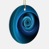 3D Spiraal Blauwe Kleuren Moderne Abstracte Fracta Keramisch Ornament (Rechts)