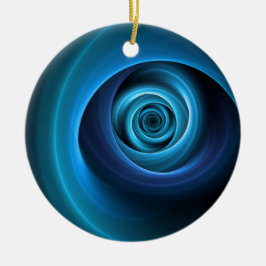 3D Spiraal Blauwe Kleuren Moderne Abstracte Fracta Keramisch Ornament