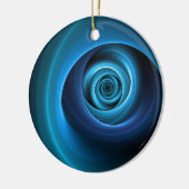 3D Spiraal Blauwe Kleuren Moderne Abstracte Fracta Keramisch Ornament (Links)