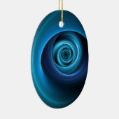 3D Spiraal Blauwe Kleuren Moderne Abstracte Fracta Keramisch Ornament (Rechts)