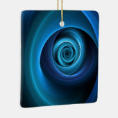 3D Spiraal Blauwe Kleuren Moderne Abstracte Fracta Keramisch Ornament (Rechts)