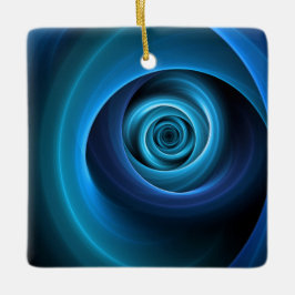 3D Spiraal Blauwe Kleuren Moderne Abstracte Fracta Keramisch Ornament
