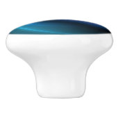 3D Spiraal Blauwe Kleuren Moderne Abstracte Fracta Keramische Knop (Zijkant)