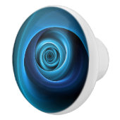 3D Spiraal Blauwe Kleuren Moderne Abstracte Fracta Keramische Knop (Rechts)