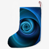 3D Spiraal Blauwe Kleuren Moderne Abstracte Fracta Kleine Kerstsok (Achterkant)