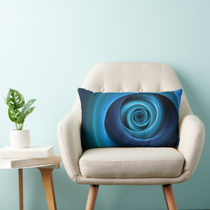 3D Spiraal Blauwe Kleuren Moderne Abstracte Fracta Kussen