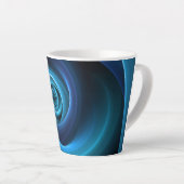 3D Spiraal Blauwe Kleuren Moderne Abstracte Fracta Latte Mok (Rechterhoek)