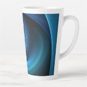 3D Spiraal Blauwe Kleuren Moderne Abstracte Fracta Latte Mok (Rechts)