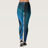 3D Spiraal Blauwe Kleuren Moderne Abstracte Fracta Leggings (Achterkant)