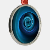 3D Spiraal Blauwe Kleuren Moderne Abstracte Fracta Metalen Ornament (Rechts)