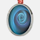 3D Spiraal Blauwe Kleuren Moderne Abstracte Fracta Metalen Ornament (Links)