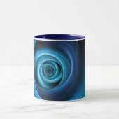 3D Spiraal Blauwe Kleuren Moderne Abstracte Fracta Mok (Midden)