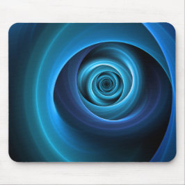 3D Spiraal Blauwe Kleuren Moderne Abstracte Fracta Muismat