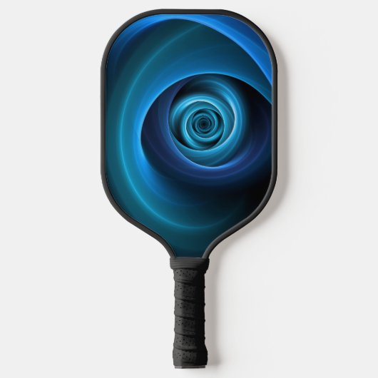 3D Spiraal Blauwe Kleuren Moderne Abstracte Fracta Pickleball Paddle (Voorkant)