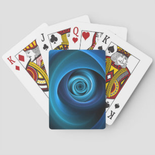 3D Spiraal Blauwe Kleuren Moderne Abstracte Fracta Pokerkaarten