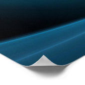 3D Spiraal Blauwe Kleuren Moderne Abstracte Fracta Poster (Hoek)