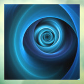 3D Spiraal Blauwe Kleuren Moderne Abstracte Fracta Raamsticker (Vel 3)