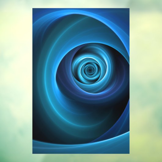 3D Spiraal Blauwe Kleuren Moderne Abstracte Fracta Raamsticker (Vel 3)