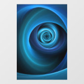 3D Spiraal Blauwe Kleuren Moderne Abstracte Fracta Raamsticker (Vel)
