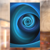 3D Spiraal Blauwe Kleuren Moderne Abstracte Fracta Raamsticker (Vel 2)