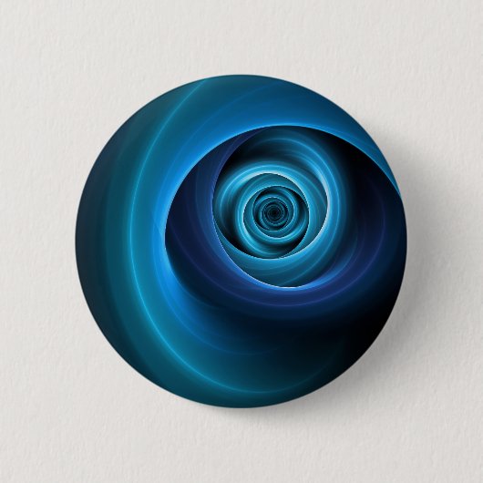 3D Spiraal Blauwe Kleuren Moderne Abstracte Fracta Ronde Button 5,7 Cm (Voorkant)