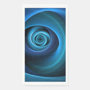3D Spiraal Blauwe Kleuren Moderne Abstracte Fracta Servet