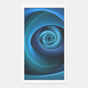 3D Spiraal Blauwe Kleuren Moderne Abstracte Fracta Servet