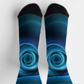 3D Spiraal Blauwe Kleuren Moderne Abstracte Fracta Sokken (Top)