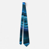 3D Spiraal Blauwe Kleuren Moderne Abstracte Fracta Stropdas (Achterkant)