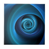 3D Spiraal Blauwe Kleuren Moderne Abstracte Fracta Tegeltje (Voorkant)