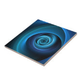3D Spiraal Blauwe Kleuren Moderne Abstracte Fracta Tegeltje (Zijkant)
