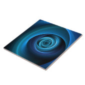 3D Spiraal Blauwe Kleuren Moderne Abstracte Fracta Tegeltje (Zijkant)