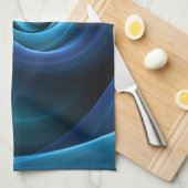 3D Spiraal Blauwe Kleuren Moderne Abstracte Fracta Theedoek (Quarter Fold)